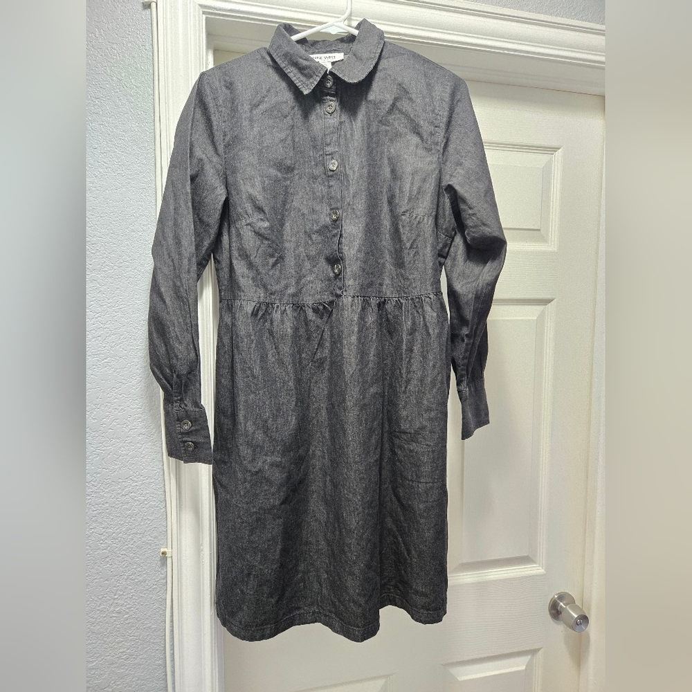 Nine West Gray Button-Up Dress